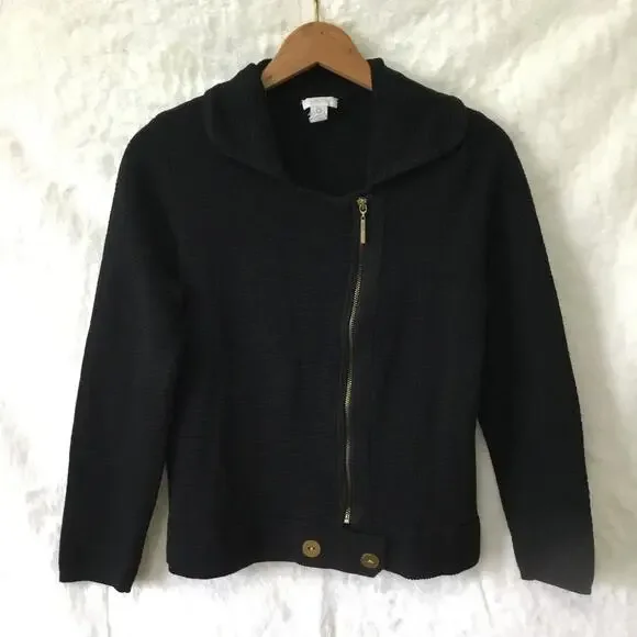 Chico's Black Gold Zip Up Jacket - Picture 1 of 13